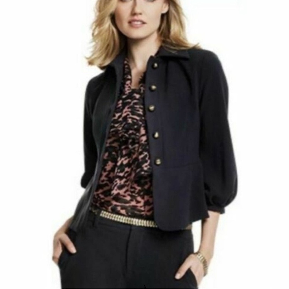 CAbi Black Fitted Button-Up Blazer - Size 2